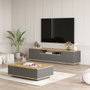 Hanah Home FR17-AA Conjunto de Muebles de Salón Pino Atlántico y Antracita